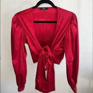 Lulus long sleeve tie blouse